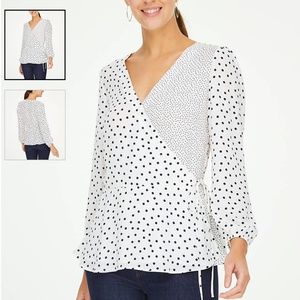 LOFT Outlet Dotted Wrap Top